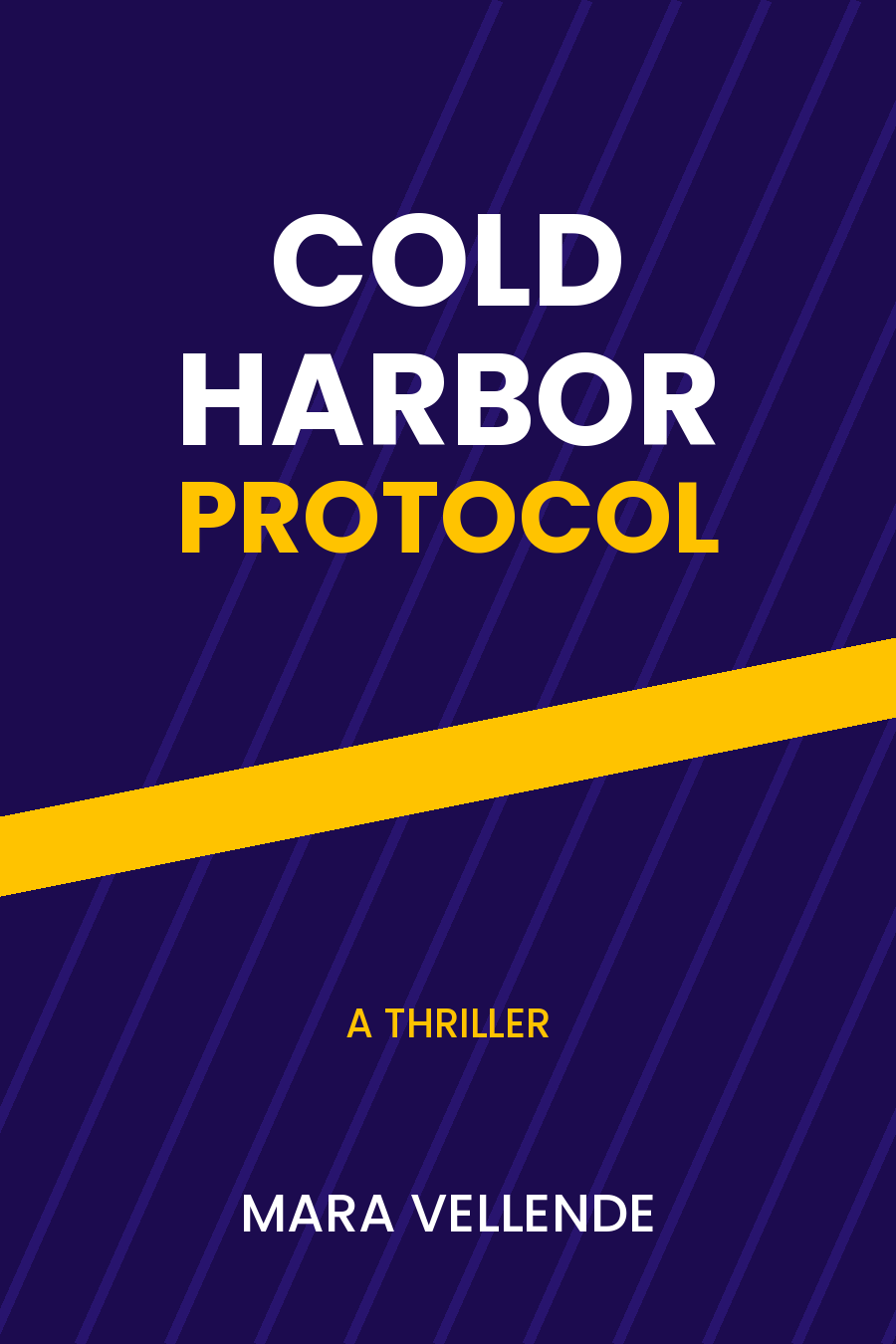 Sample book cover: Cold Harbor Protocol by Mara Vellende